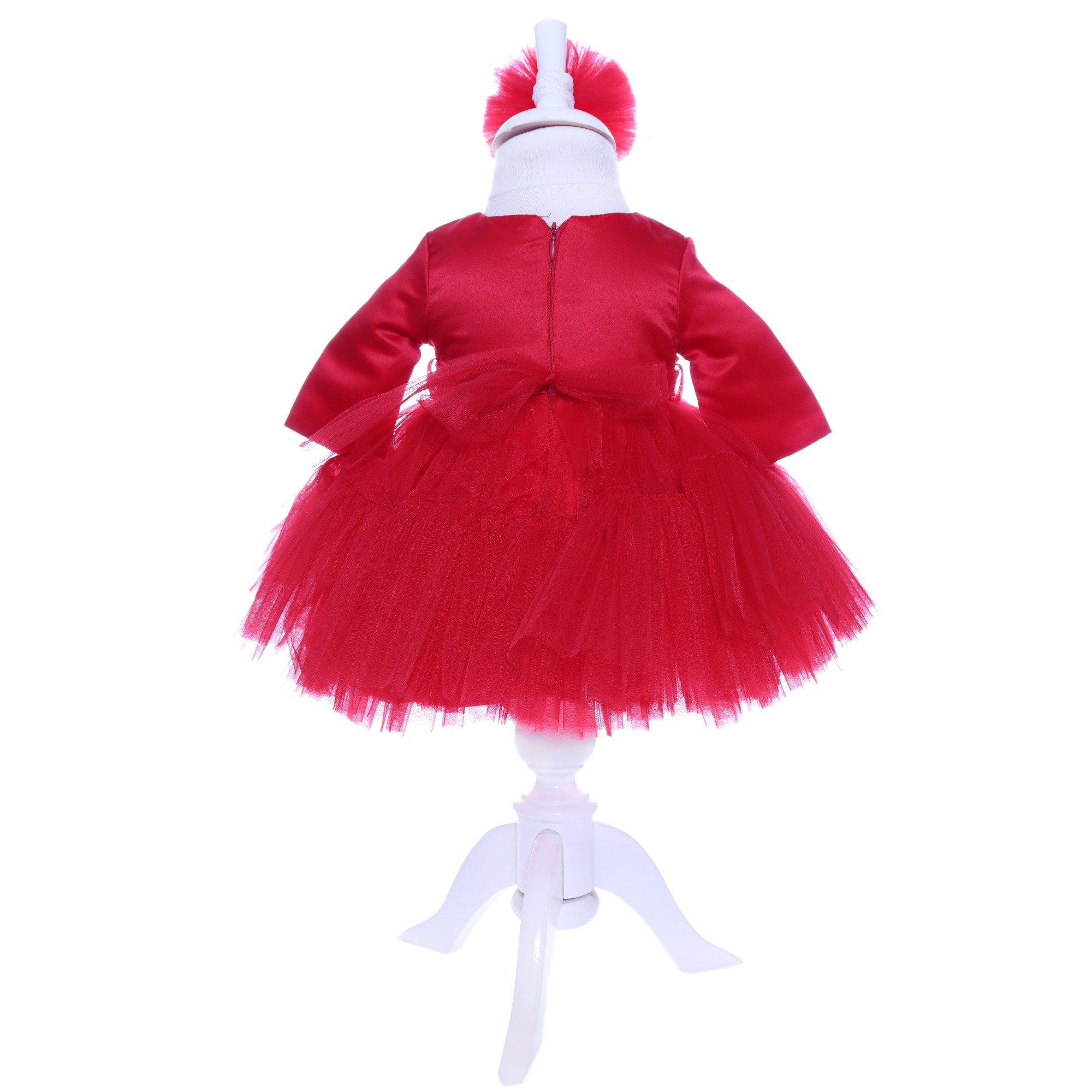 Set trusou complet pentru botez de fete, lumanare rosie cu bebe printesa, rochita rosie, trusou cu "azi m-am crestinat" si pantofiori, 10 piese, Recostore, REC1788 - imagine 3