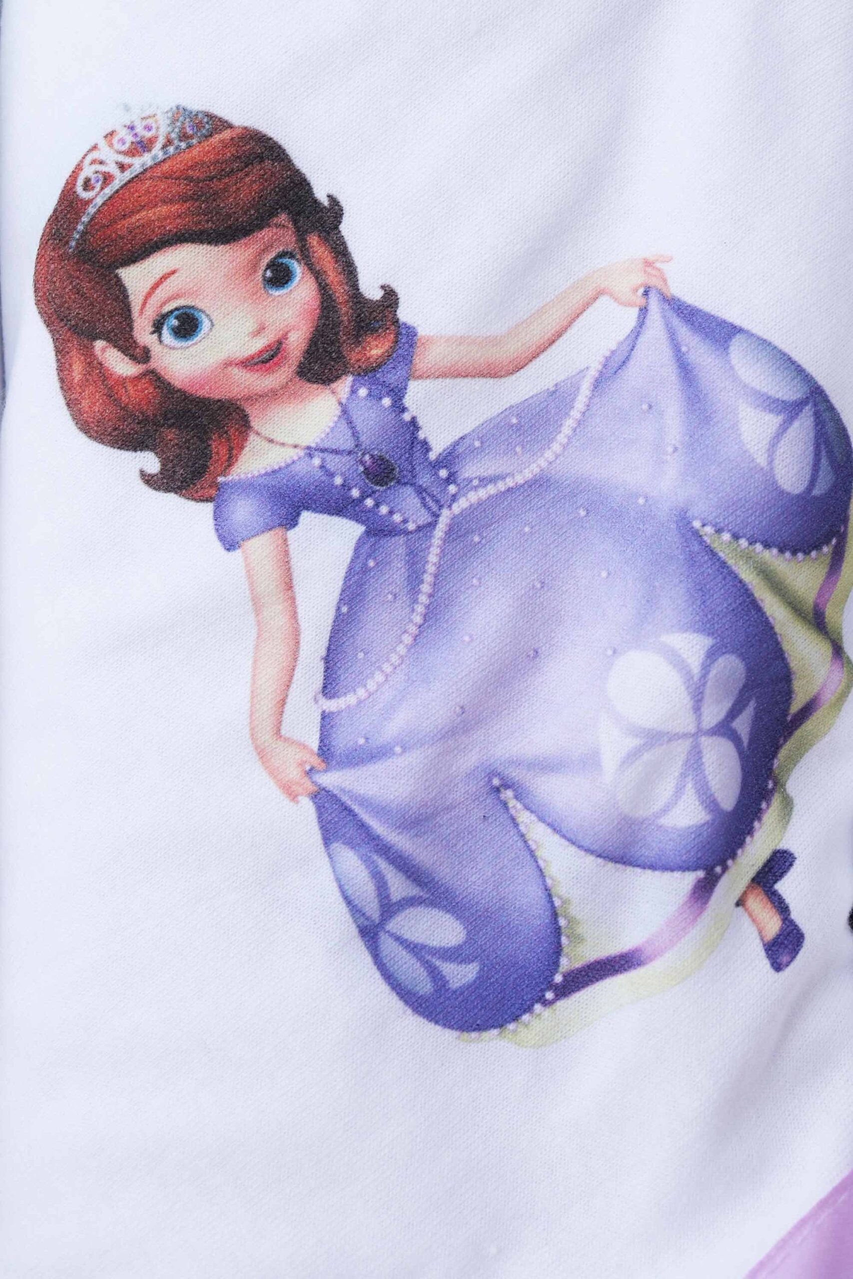 Trusou imprimat cu printesa Sofia pentru botez de fete, 6 piese, mov, Recostore®, REC2228 - imagine 2