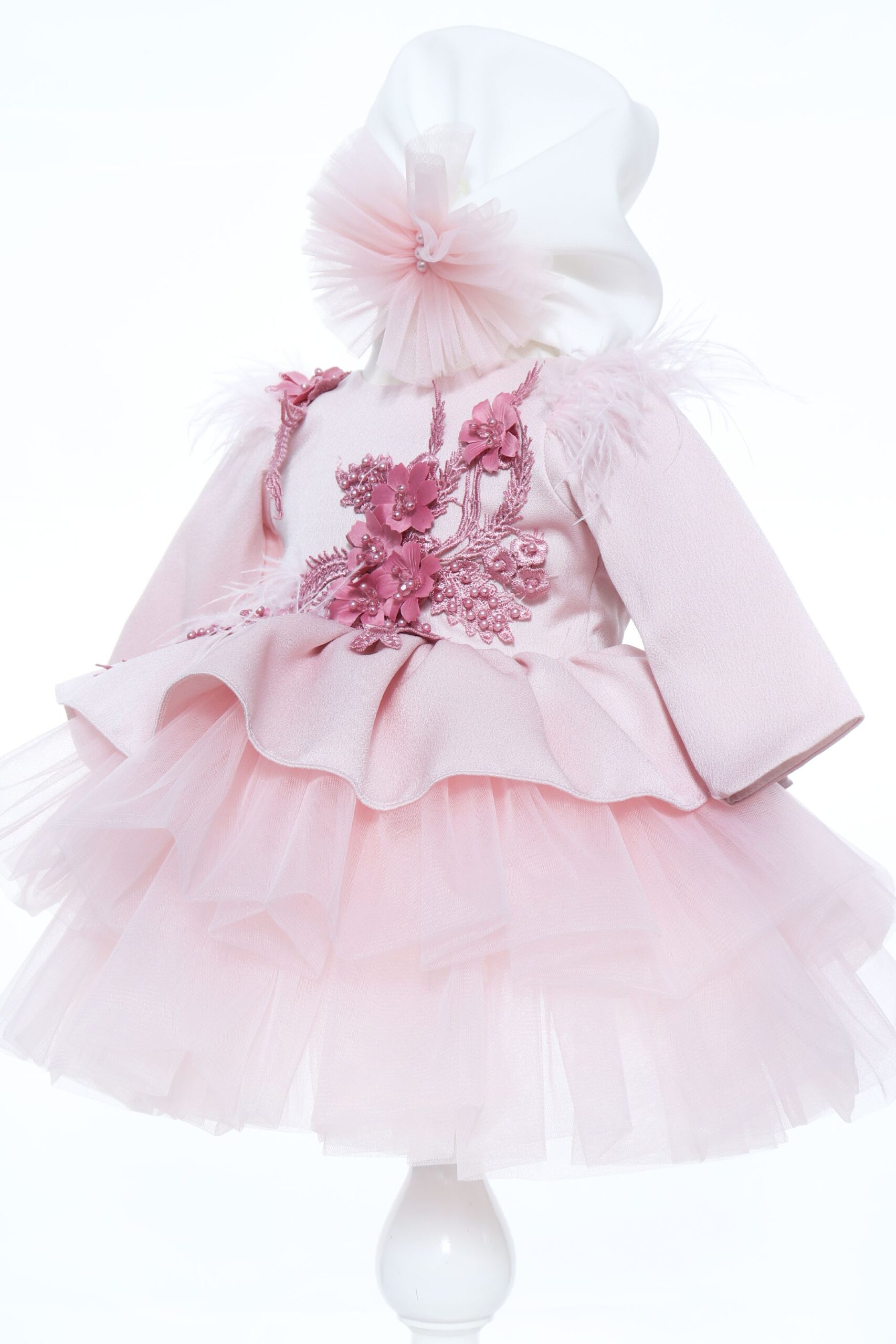 Rochita roz deschis pentru botez de fetite, 2 piese, Recostore®, REC2374 - imagine 2