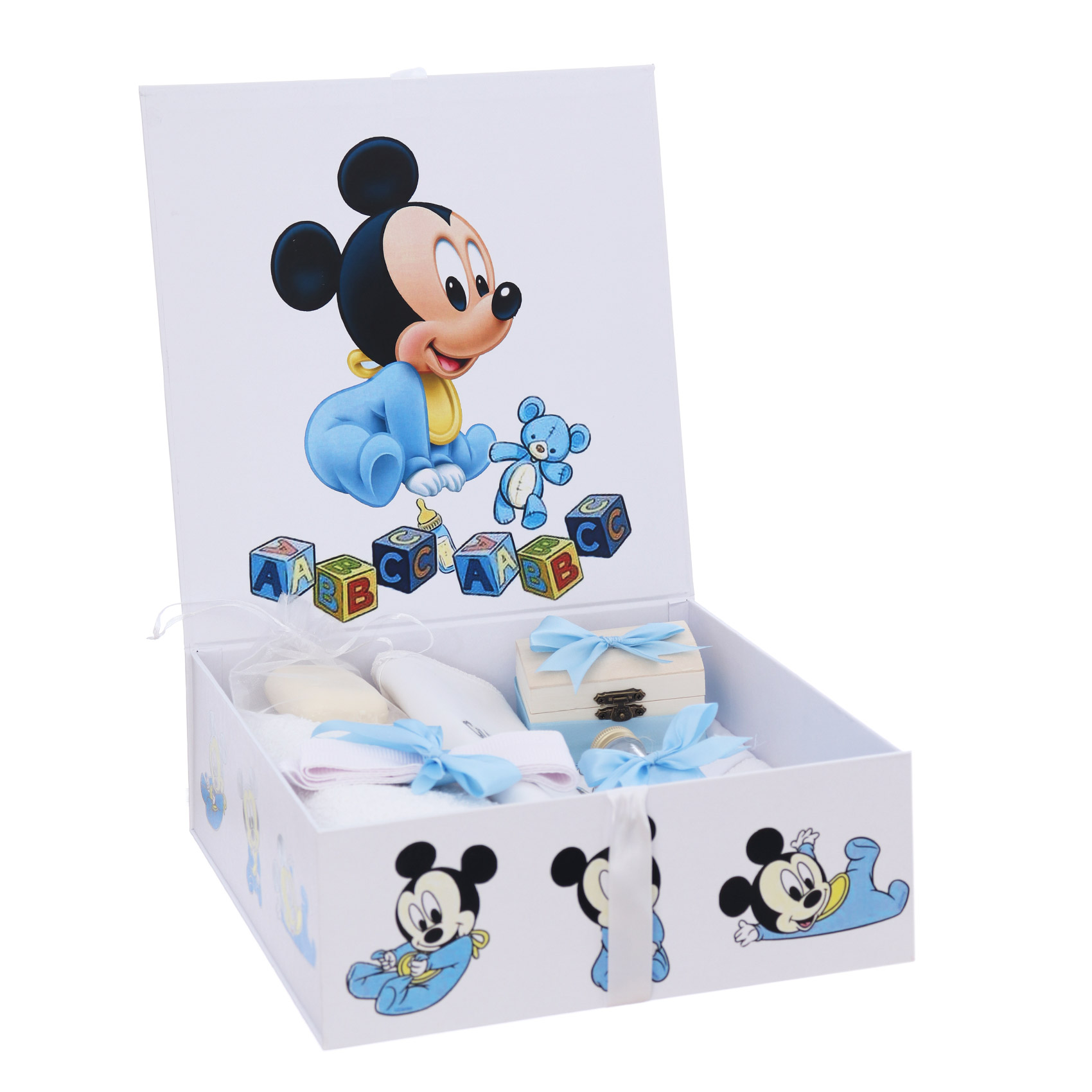 Trusou botez baieti cu Mickey Mouse, culoare bleu, REC3204 - imagine 7