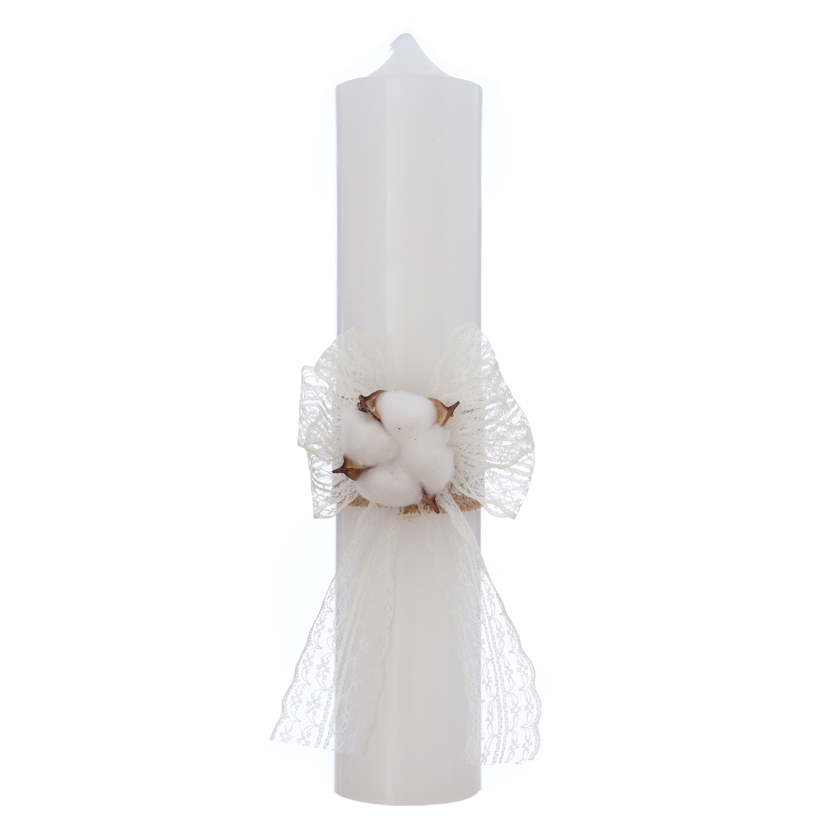 Trusou botez fete, model simplu cu flori de bumbac, Recostore®, REC3251 - imagine 7