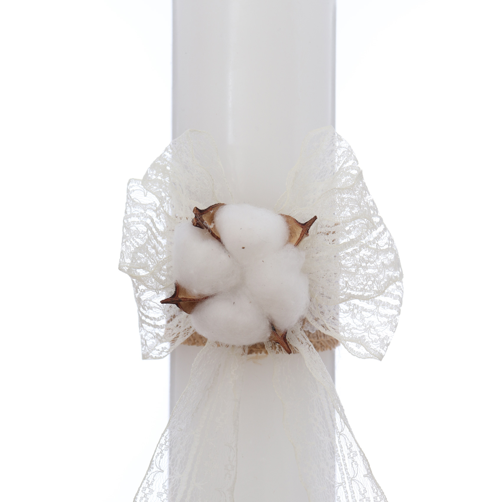 Trusou botez fete, model simplu cu flori de bumbac, Recostore®, REC3251 - imagine 8