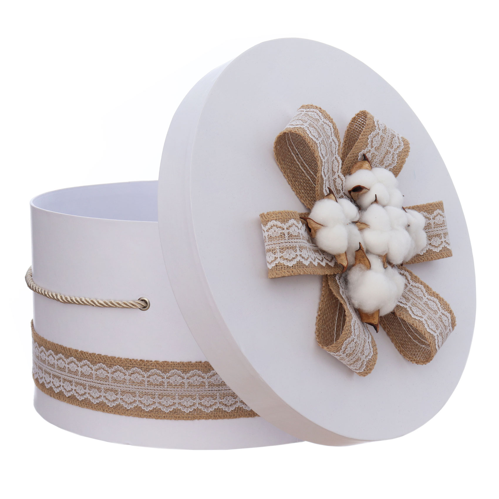 Trusou botez fete, model simplu cu flori de bumbac, Recostore®, REC3251 - imagine 11