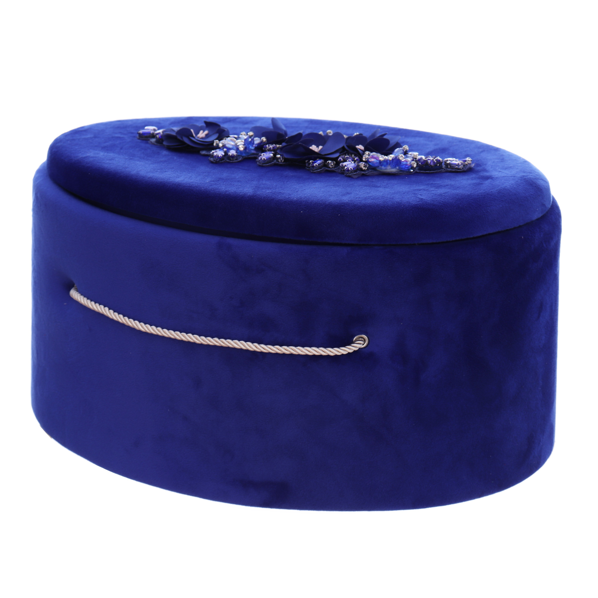 Cutie transport trusou eleganta din catifea buretata, albastru, Recostore®, REC3328
