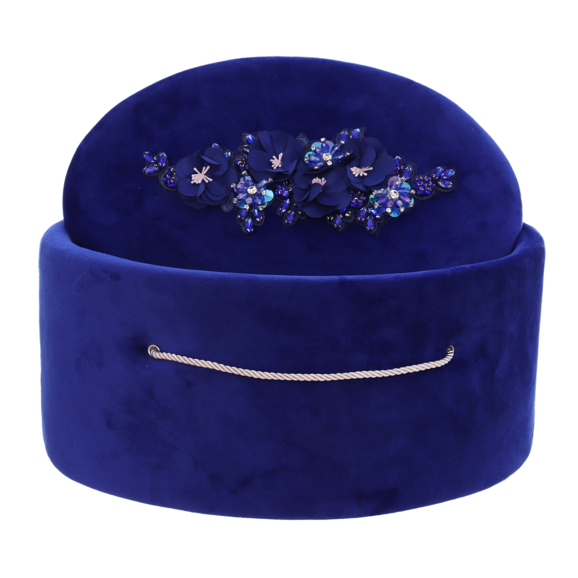 Cutie transport trusou eleganta din catifea buretata, albastru, Recostore®, REC3328 - imagine 3