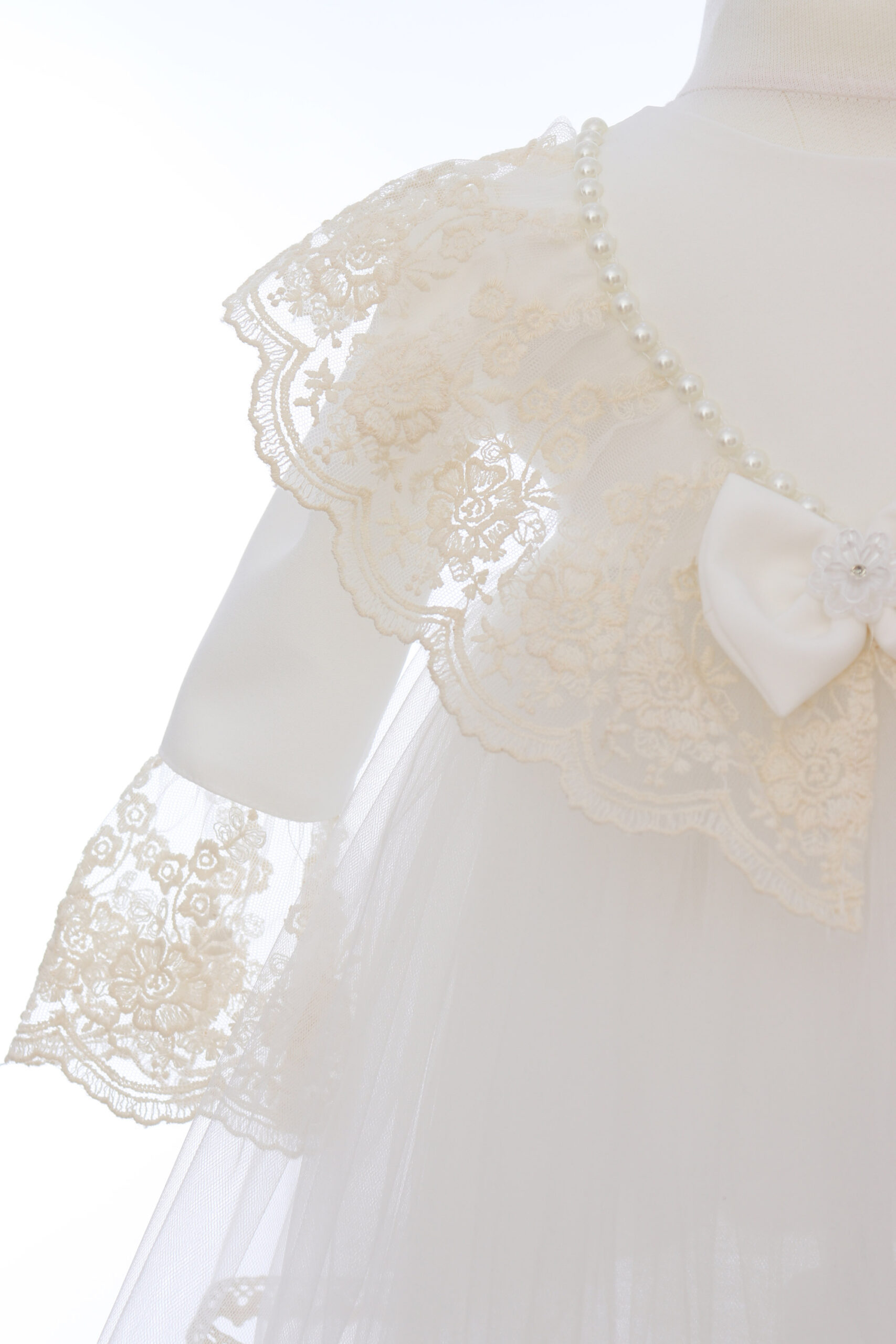 Trusou botez fete, model simplu cu flori de bumbac, Recostore®, REC3251 - imagine 4