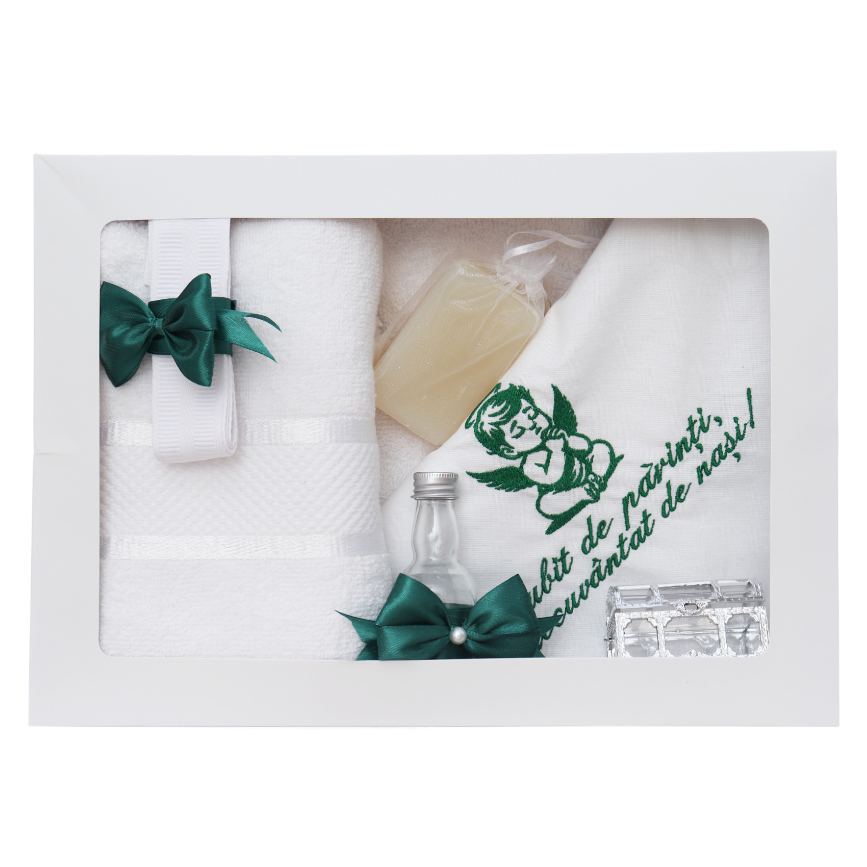 Trusou botez cu ingeras verde, 14 piese, Recostore®, REC3386 - imagine 3