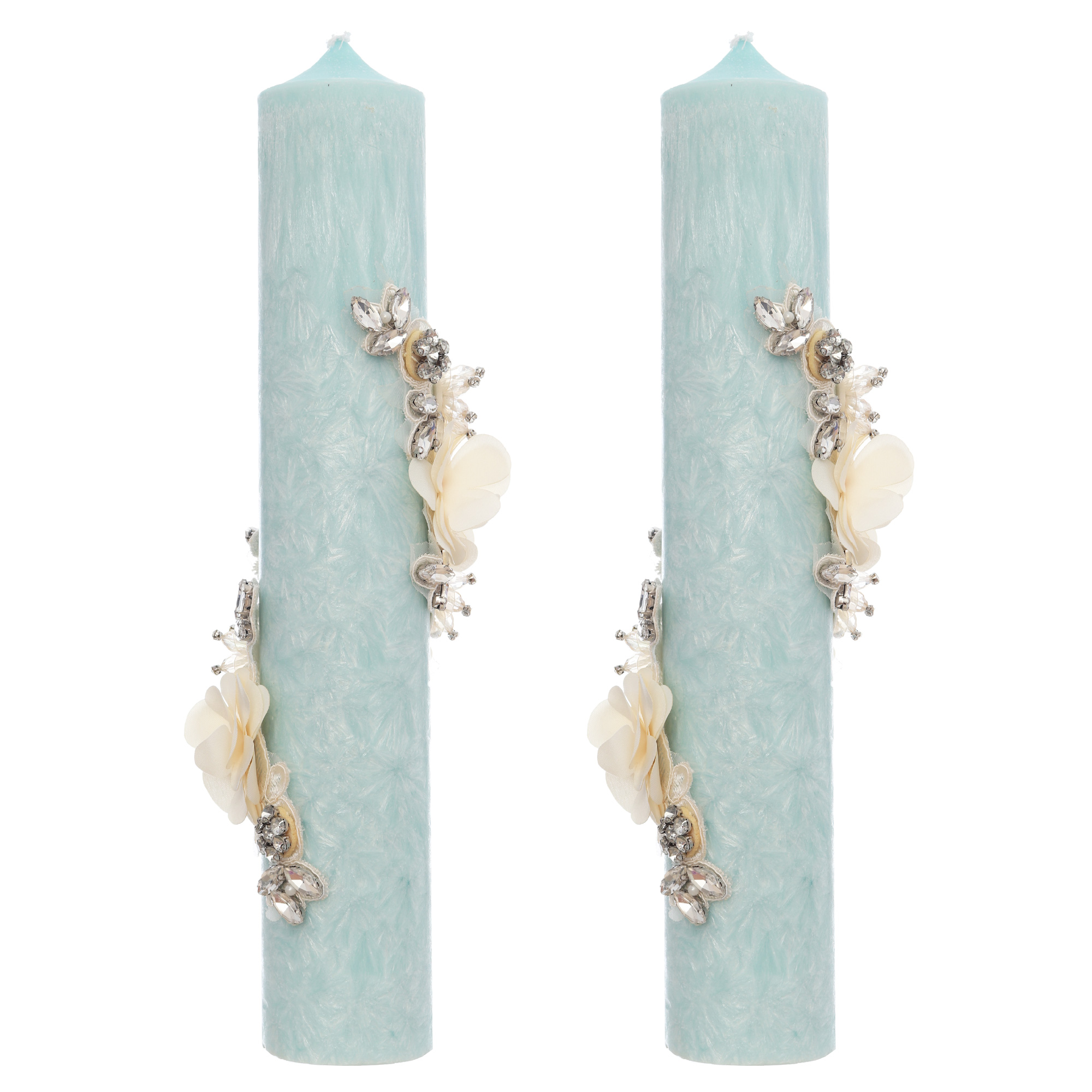 Lumanari pentru nunta, bleu-crem, 2 bucati, Recostore®, REC5001/42 - imagine 3