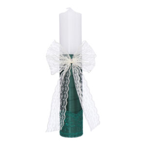 Lumanare botez, 30x5.5 cm, Verde, Recostore®, REC5004/22